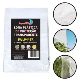 Lona Carreteiro 100 Micras Leve 4 x 4 Metros Transparente IWLP44TR IMPORTWAY — fotografia 2