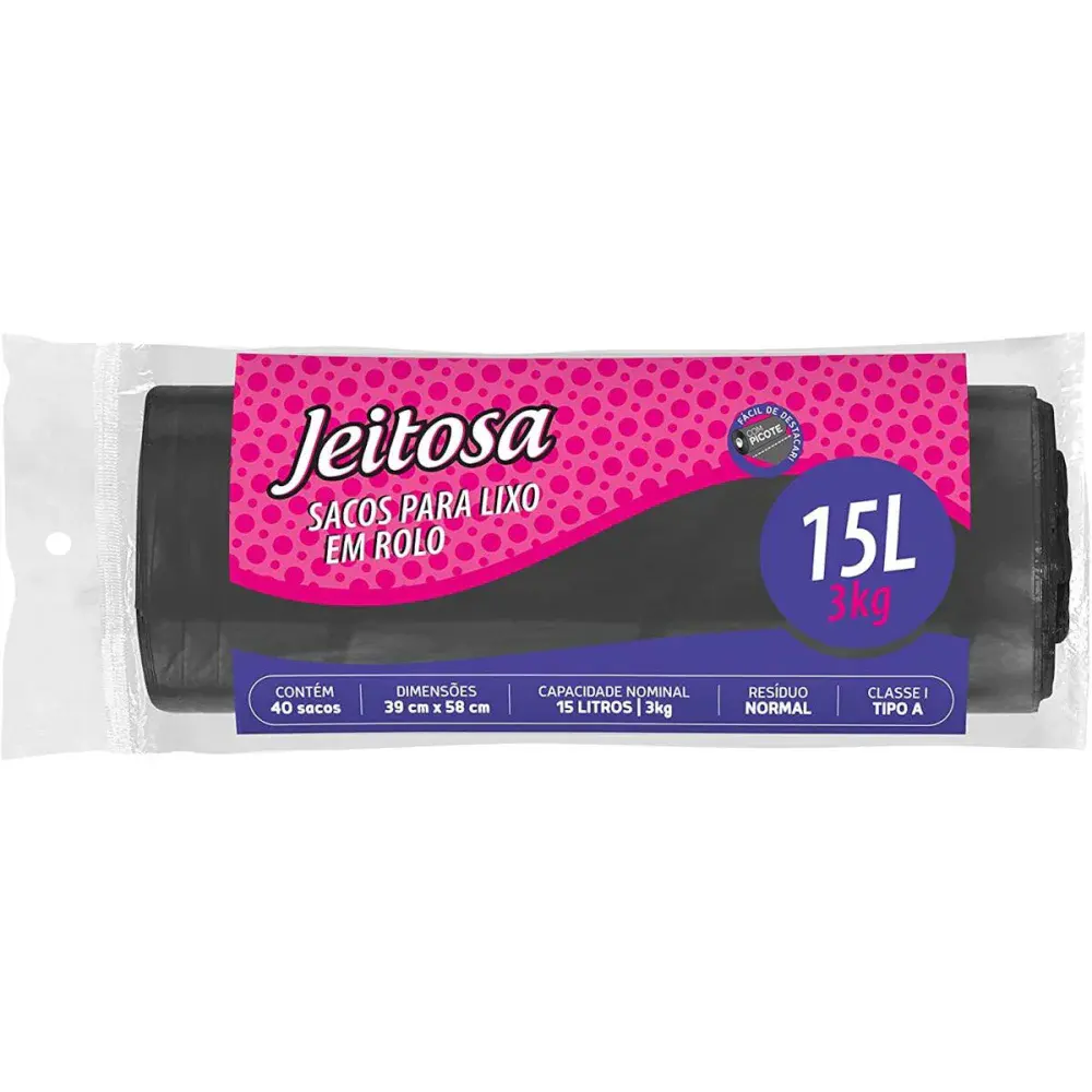 Saco de lixo 15L 40 peç jeitosa Bettanin