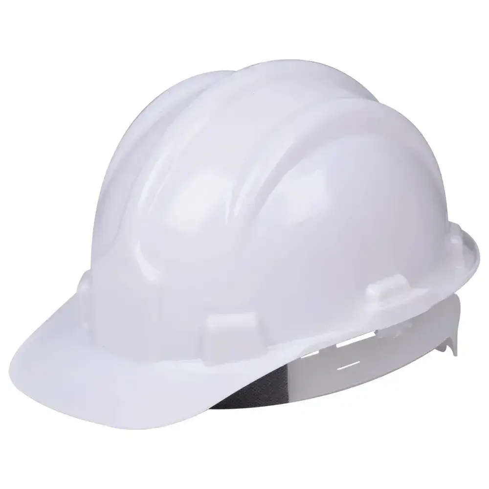 Capacete de proteção branco com carneira e aba frontal Worker — fotografia 10