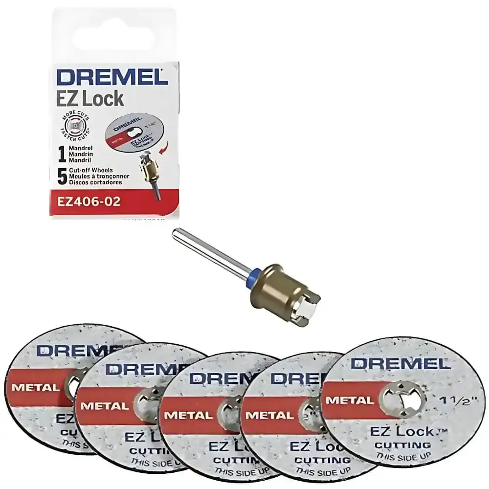 Mandril EZ lock EZ406-02 com 5 discos de corte 38MM para metal Dremel — fotografia 3