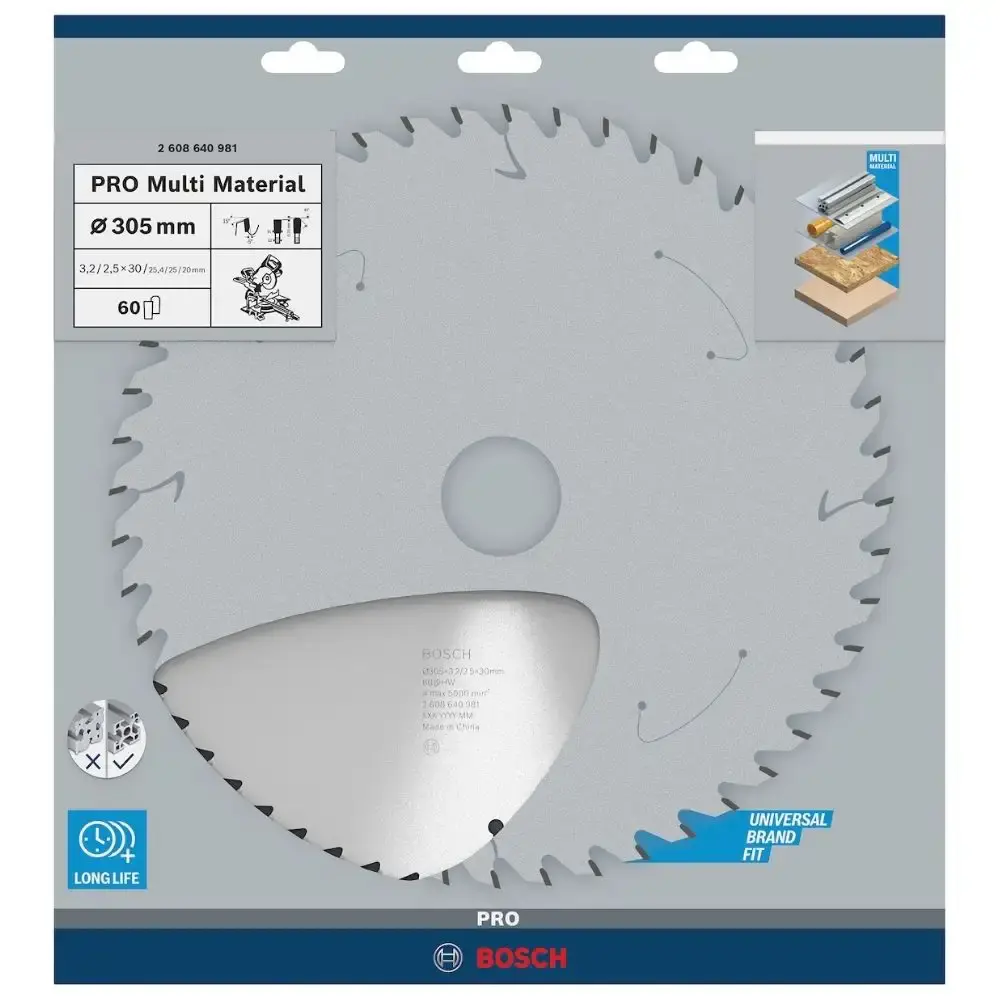Disco de corte multimaterial 305X3,0MM 60 dentes Bosch — fotografia 3
