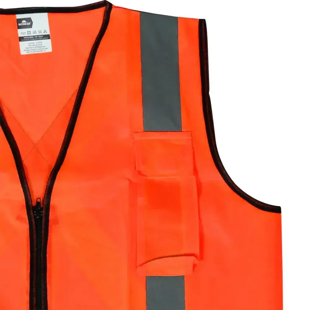 Colete laranja fluorescente refletivo tamanho g Worker — fotografia 8