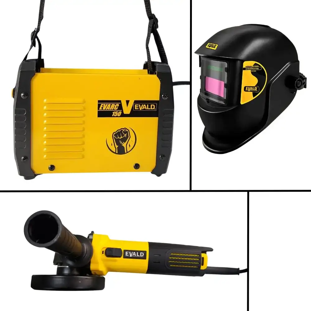 Solda inversora monofásico com esmerilhadeira angular 850W e máscara de solda Evald 110 V — fotografia 6