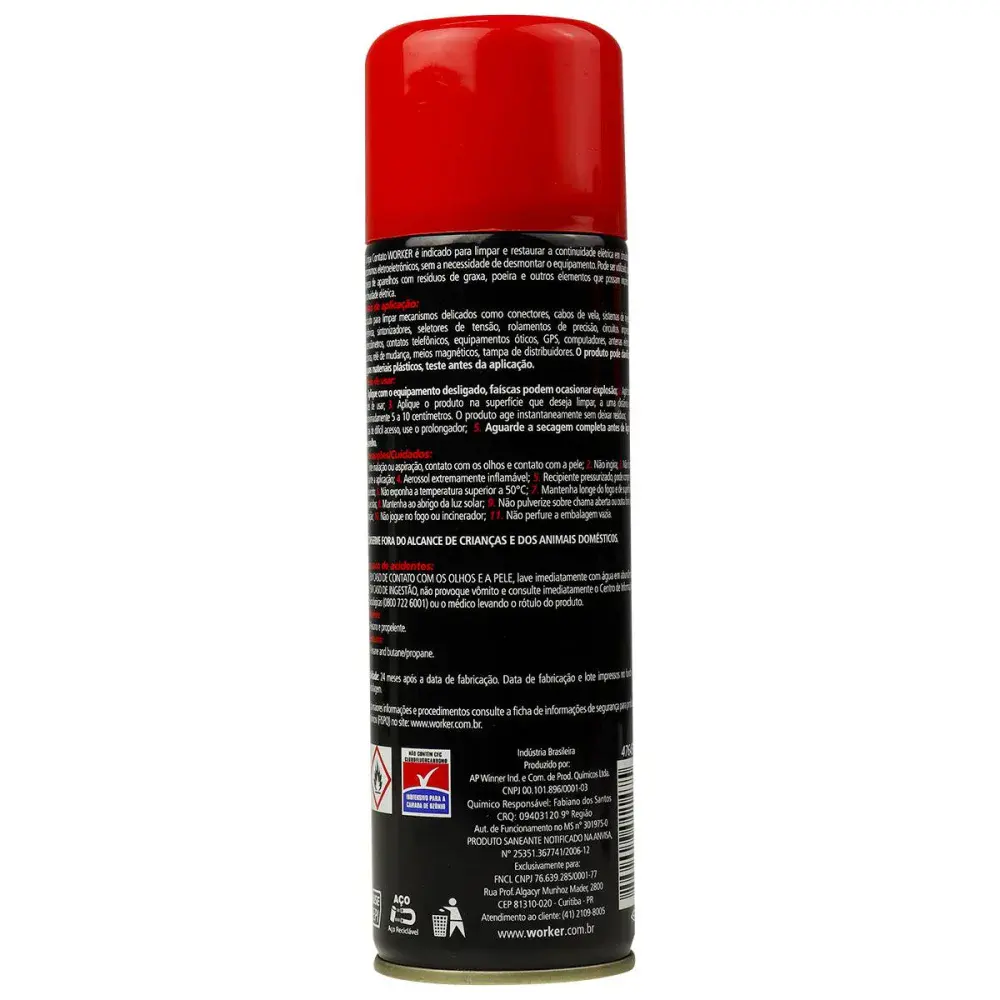 Limpador de contato a seco em spray 300ML Worker — fotografia 3