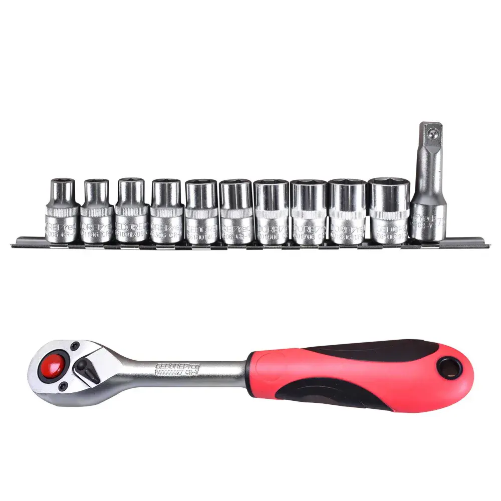 Jogo de soquetes 1/2 sextavados 10 a 19MM Gedore red