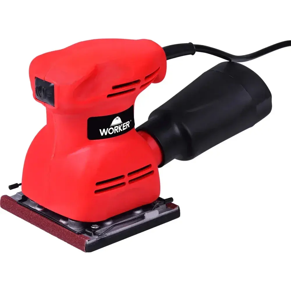 Lixadeira orbital vermelha 200W Worker — fotografia de referência