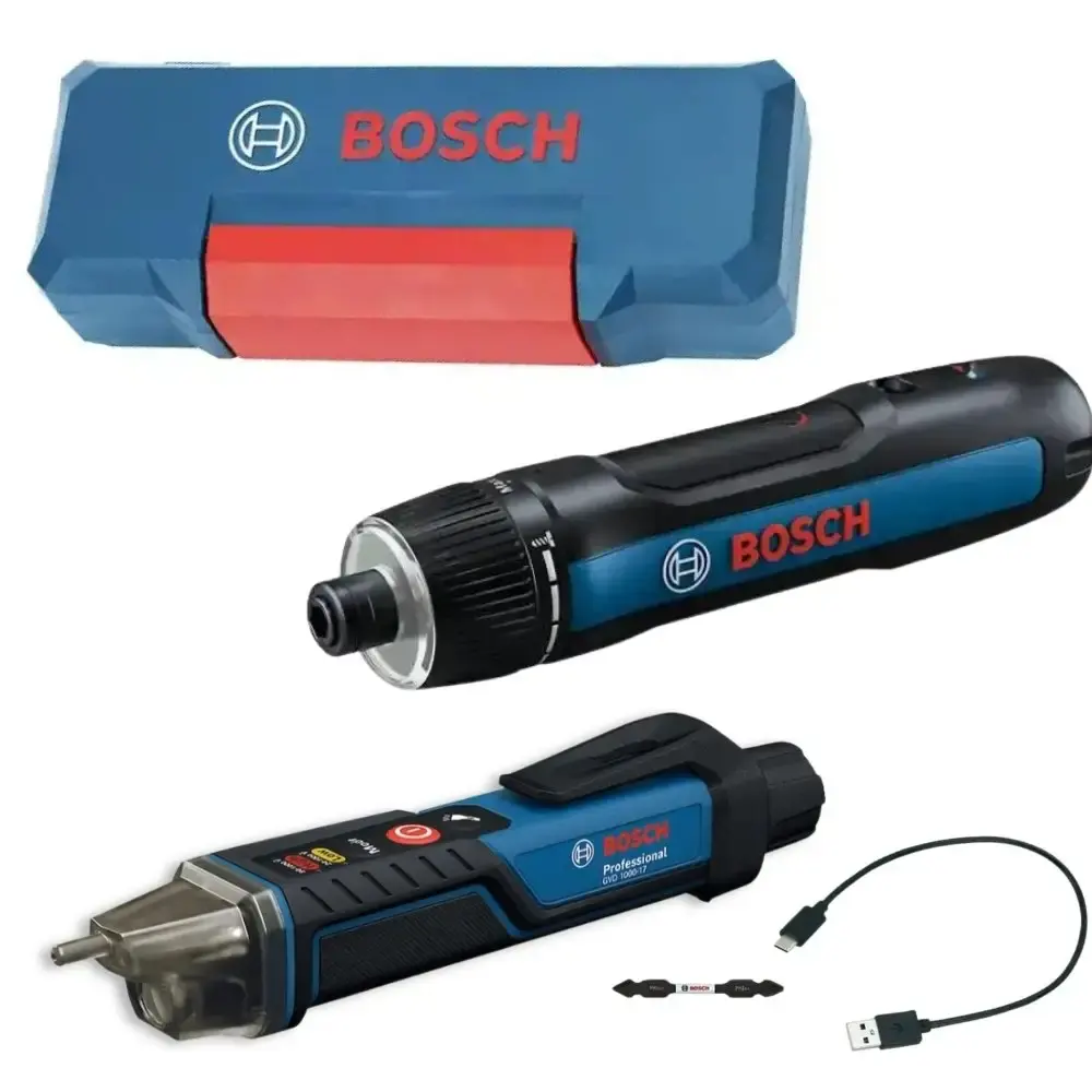 Parafusadeira a bateria 3,6V bivolt com detector de tensão GVD 1000-17 Bosch — fotografia de referência