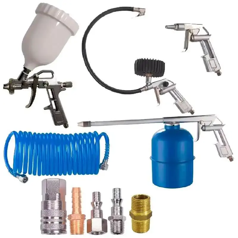 Kit Multiuso para Compressor 5 peças 8621 BREMEN + Jogo de Engates e Niple — fotografia de referência