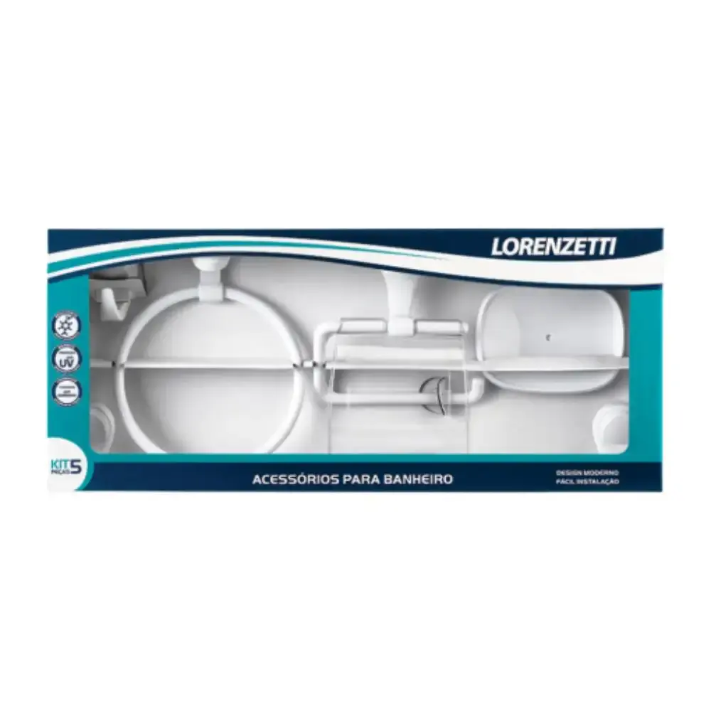 Kit de acessórios para banheiro 2000 F22 5 peças branco F22 2000 Lorenzetti — fotografia 2