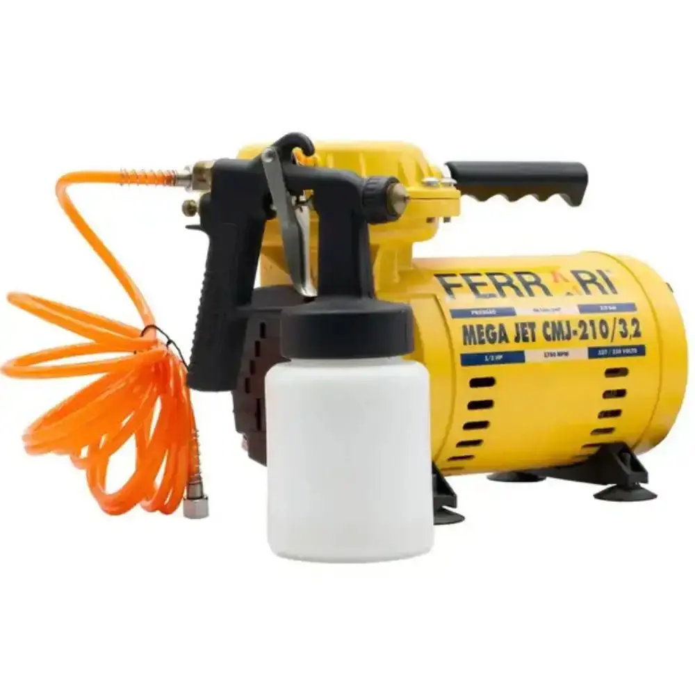 Compressor ar direto 1/2 HP mega JET CMJ-210/3.2 bivolt com kit Ferrari — fotografia 7
