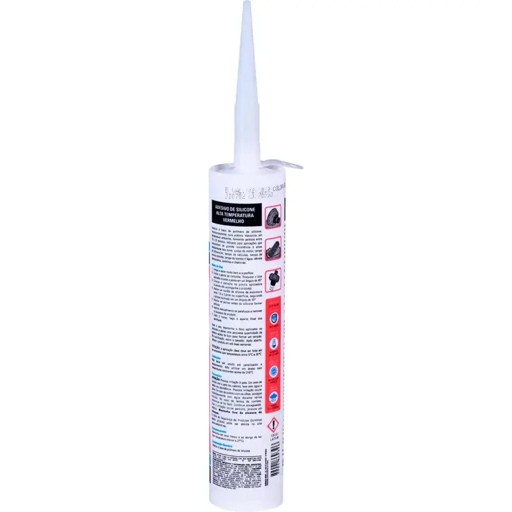 Silicone acético alta temperatura vermelho 280G Tekbond — fotografia 8