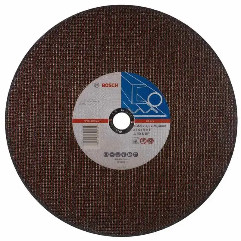 Disco de Corte 14 POL x 3.1 MM 2 Telas Furo 1 POL com 5 Peças BOSCH — fotografia 2