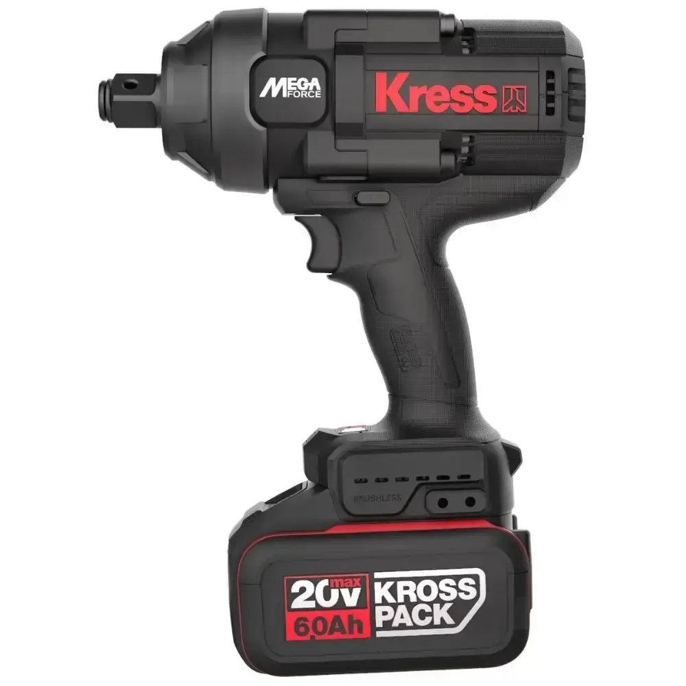 Chave de impacto 3/4 POL esmerilhadeira angular 5 POL com 2 baterias 20V carregador Kress — fotografia 3