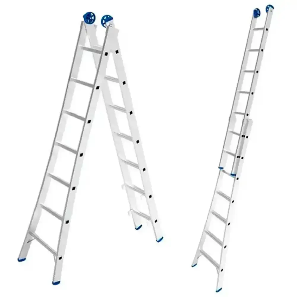 Escada de Alumínio Extensiva 2x7 Degraus 2.25 x 3.65 Metros EVALD Evald MAX