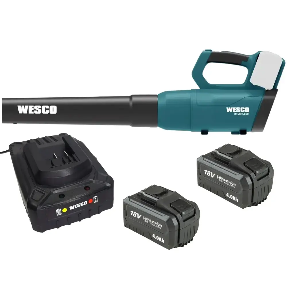 Soprador de folhas 18V WS8518.9 com 2 baterias 18V carregador conversor Wesco