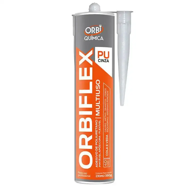 Adesivo silicone PU selante orbiflex cinza para vedação 230 ML 380 GR Orbi química — fotografia de referência
