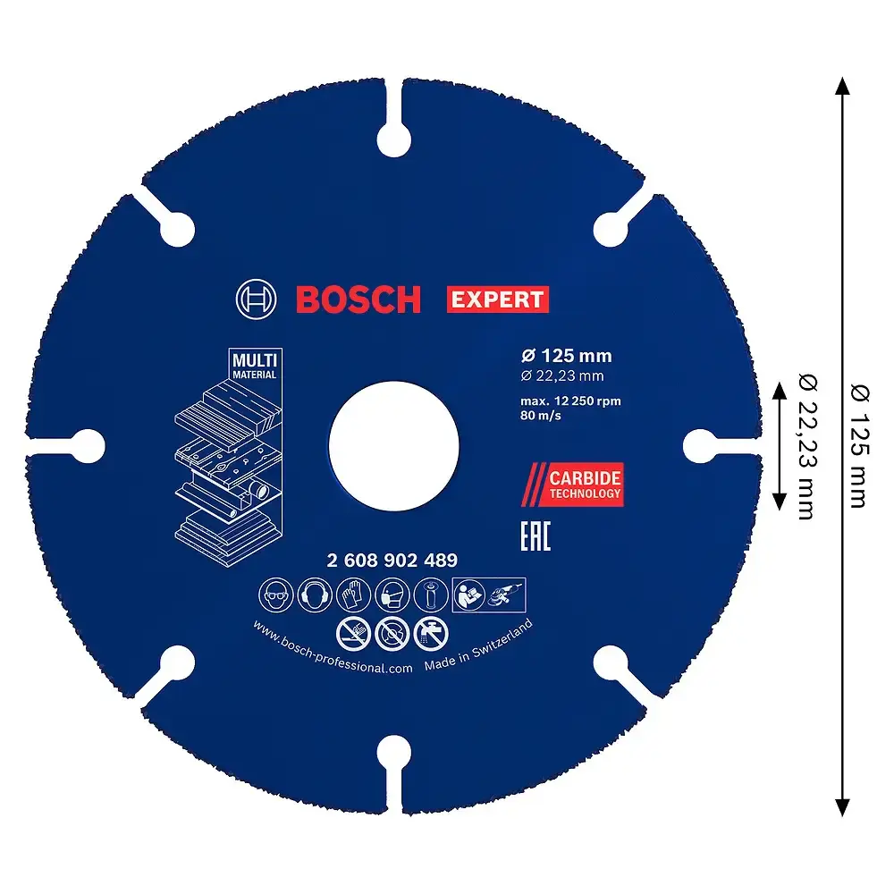 Disco de Corte EXPERT Carbide Multi Wheel 125 x 22,23 mm BOSCH — fotografia 2