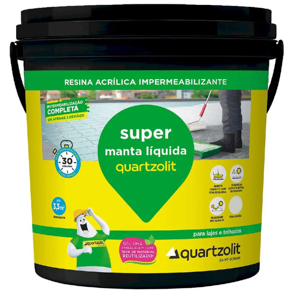 Super manta líquida 12KG branco Quartzolit