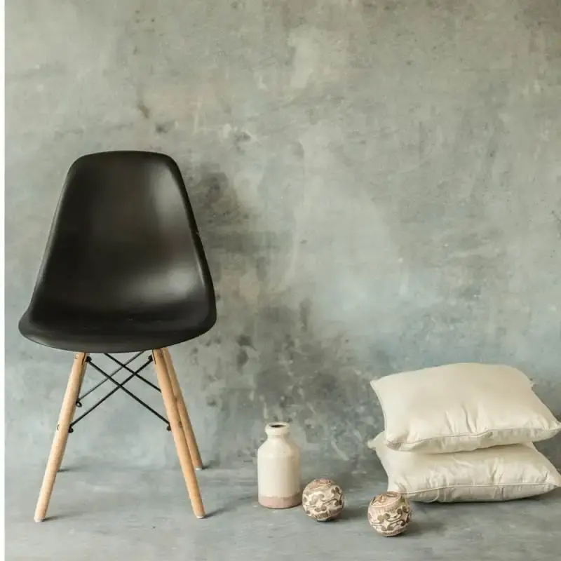 Cadeira charles eames wood preta F901001 eifel com 2 unidades Garden life — fotografia 6
