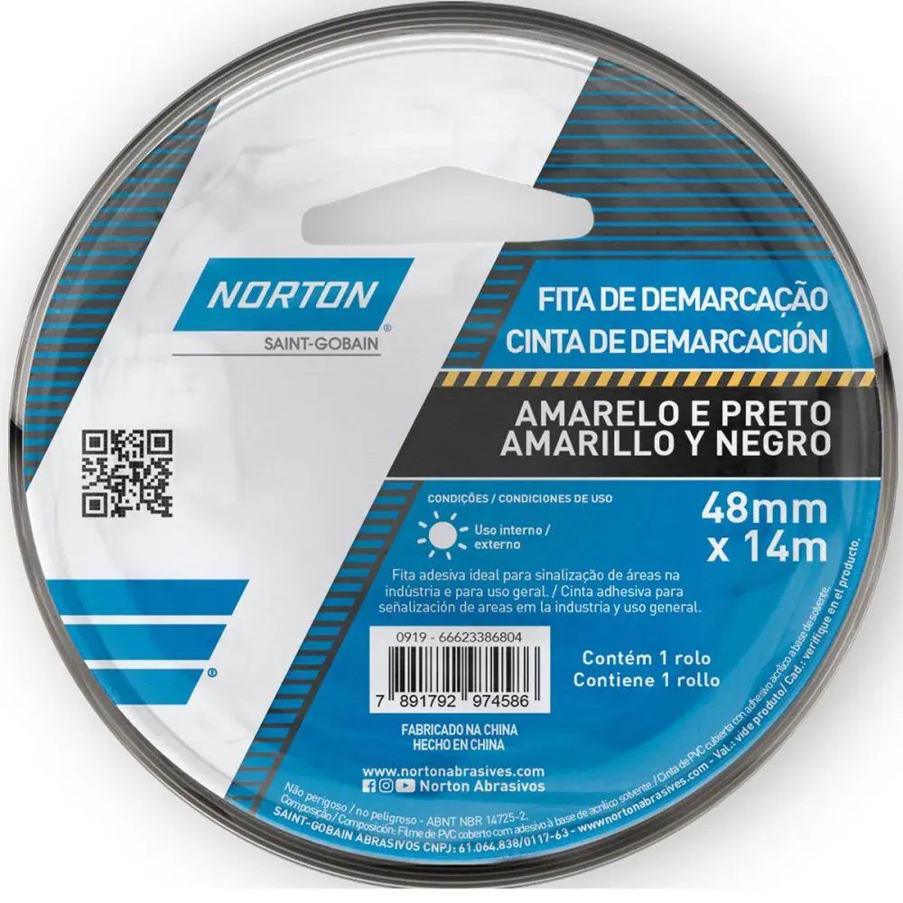 Fita demarcação de solo amarela e preta 48MM 14M Norton — fotografia de referência