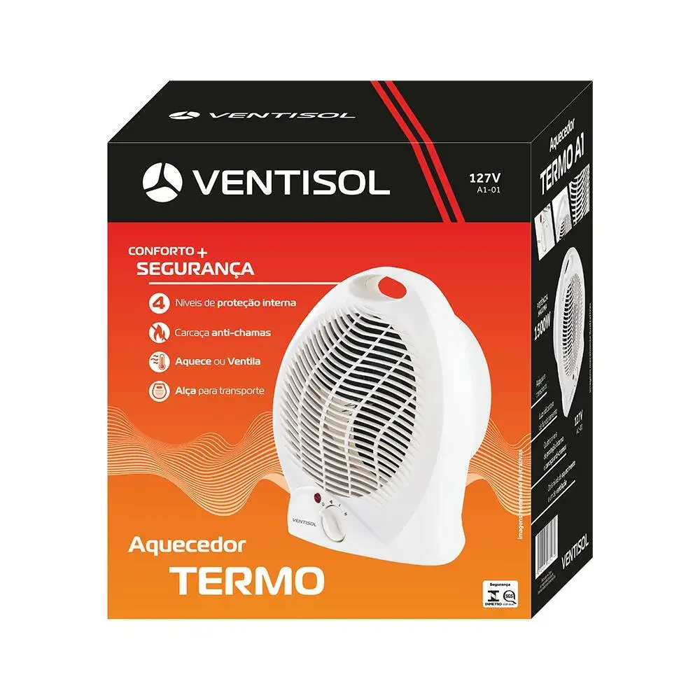 Aquecedor termoventilador A1 127V 1500W Ventisol — fotografia 6