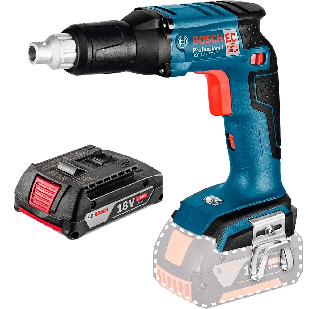Parafusadeira para drywall e gesso 18V GSR 18V-EC TE com bateria Bosch — fotografia de referência
