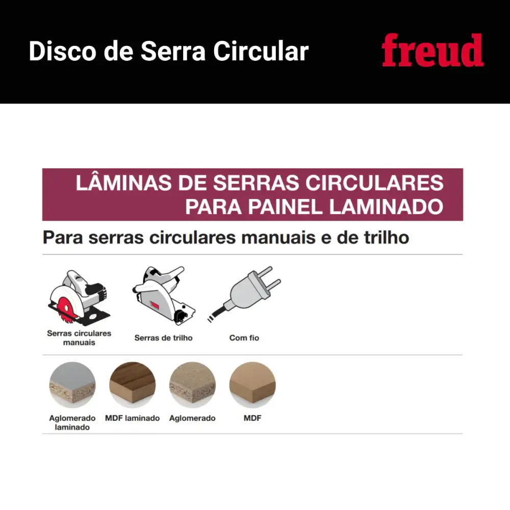 Disco serra circular 7.1/4 POL 185 MM 60D para MDF FR12L001H Freud — fotografia 2