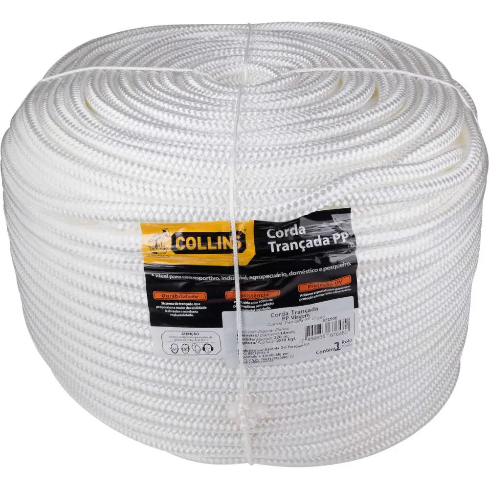 Corda trançada nat polipropileno virgem 14X220M Collins — fotografia de referência