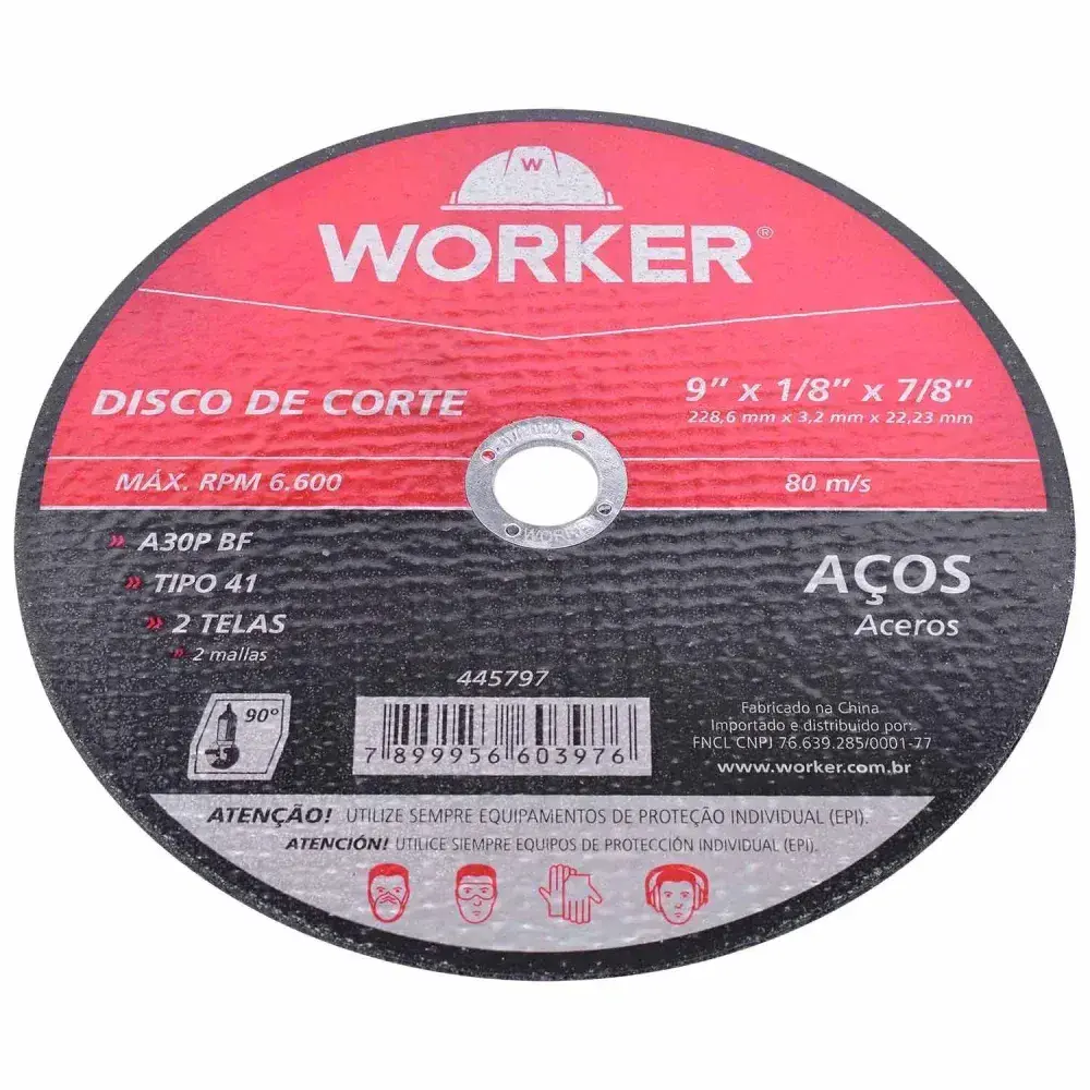 Disco de corte para aço 9 x 228,6MM Worker — fotografia 7