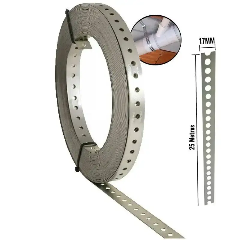 Fita de aço perfurada 17MM x 25 metros 3090172 tecnart — fotografia de referência