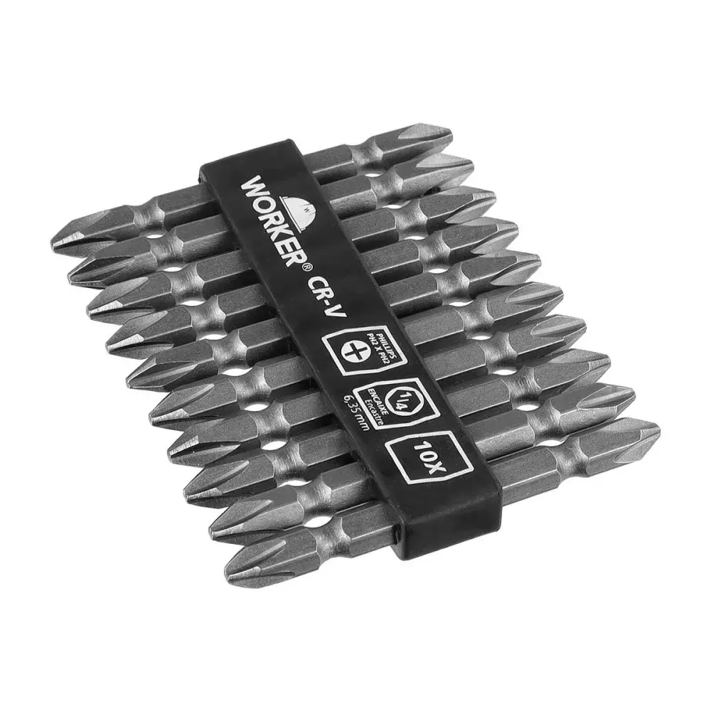 Bits para parafusadeira PH2 / 2 - 50,8MM 10 unidades Worker — fotografia 4