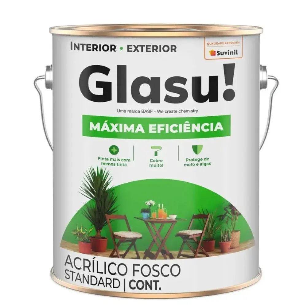 Acrílico fosco máxima eficiência base A2 3,2L suvinil glasu
