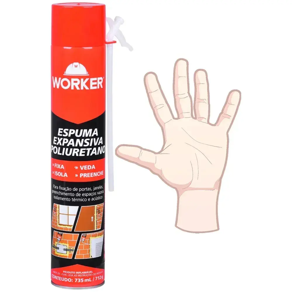 Espuma expansiva poliuretano 735ML/712G Worker — fotografia 10