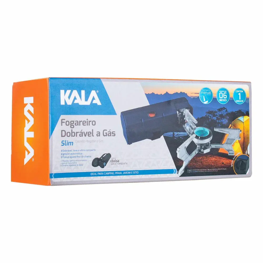 Fogareiro slim dobrável azul a gás Kala — fotografia 4