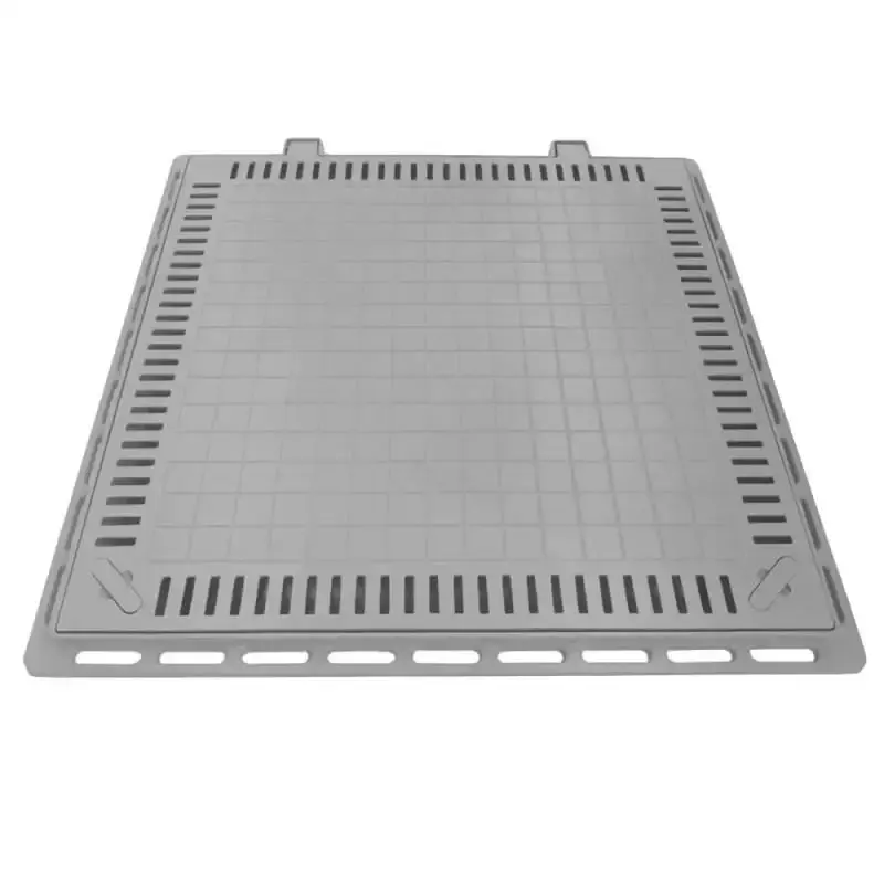 Tampão 80 x 80 CM Articulado com Grelha para Casa de Máquinas de Piscinas 3177 Cinza GDA — fotografia 3
