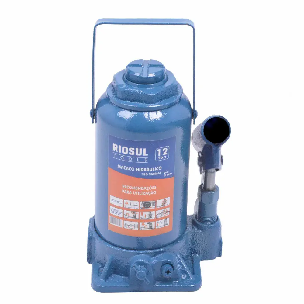 Macaco hidráulico tipo garrafa 12 toneladas riosul tools