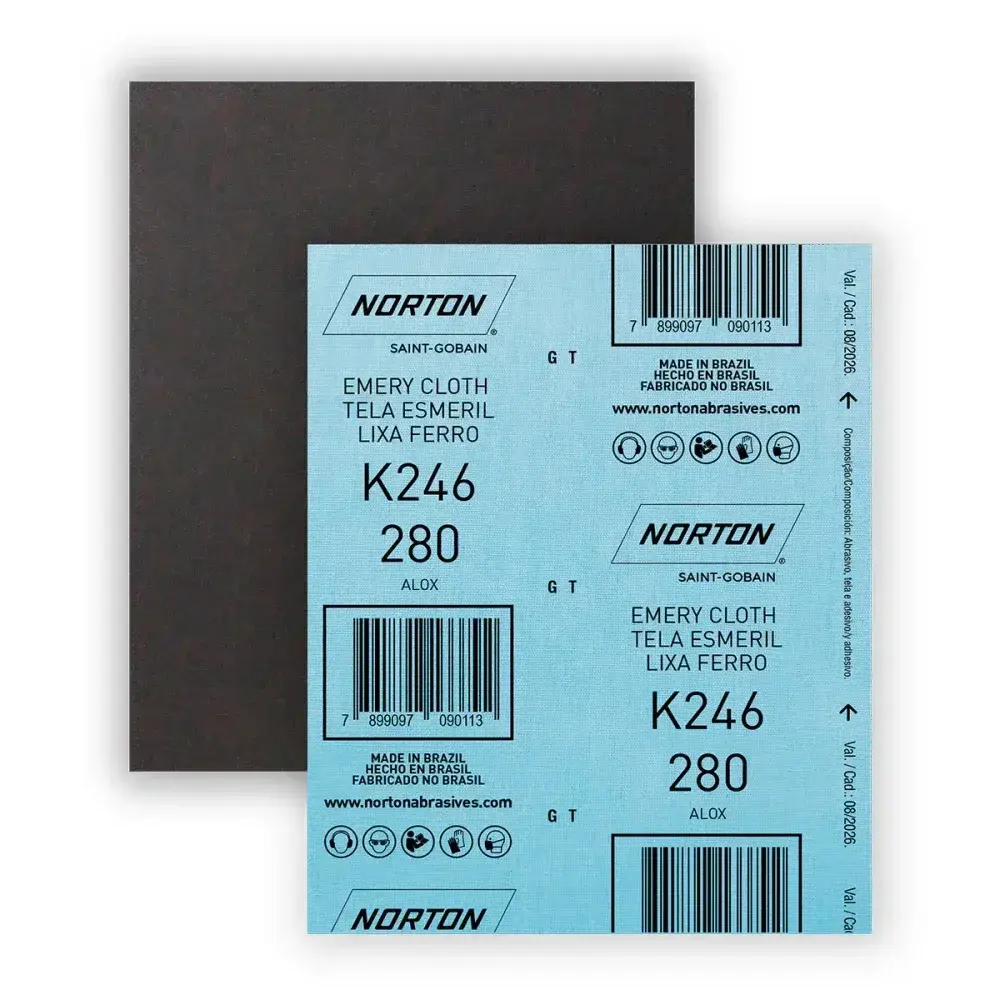 Folha de lixa de ferro K246 G280 225X275MM Norton — fotografia 6