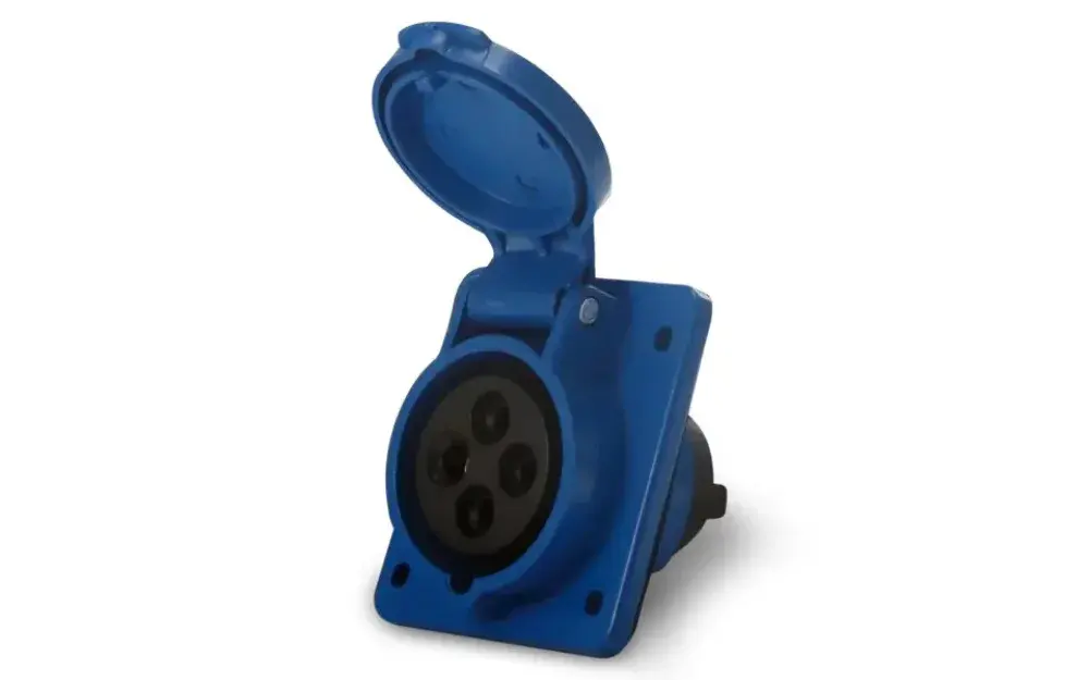 Tomada embutir 3P+T 16A 200/250V azul Soprano — fotografia de referência