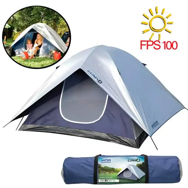 Barraca camping luna para 4 pessoas com proteção solar 009037 Mor — fotografia de referência