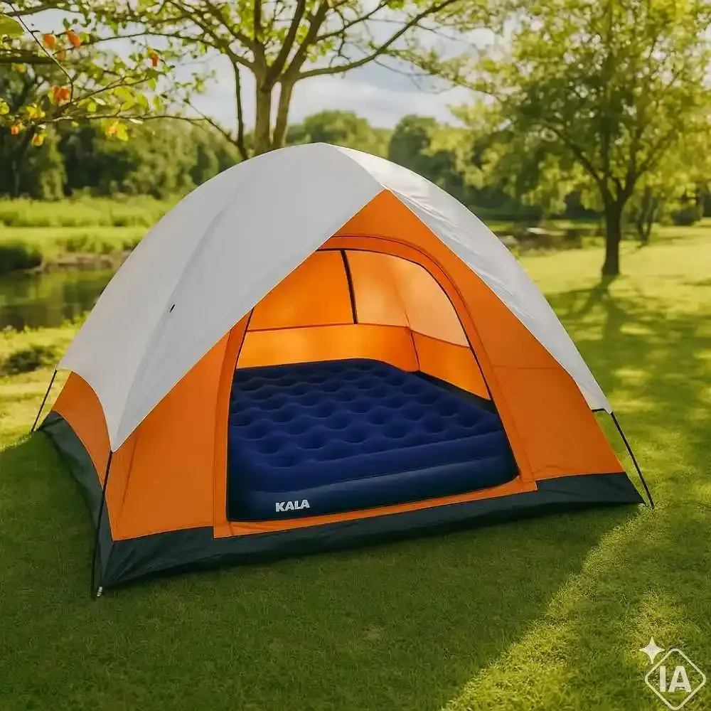 Barraca para camping 7 pessoas canyon com colchão inflável de casal Kala — fotografia 6
