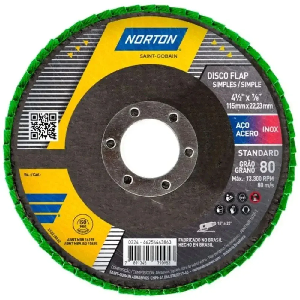 Disco flap R244 standard grão 40 Norton