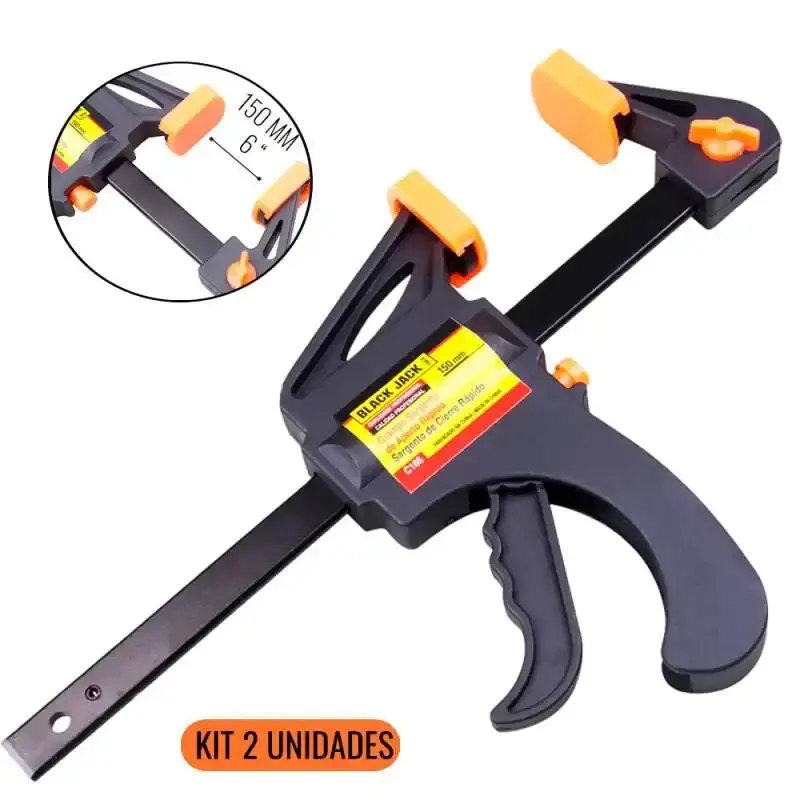 Kit 2 Grampos Tipo Sargento de Aperto Rápido 6 POL (150 mm) C165 BLACK JACK