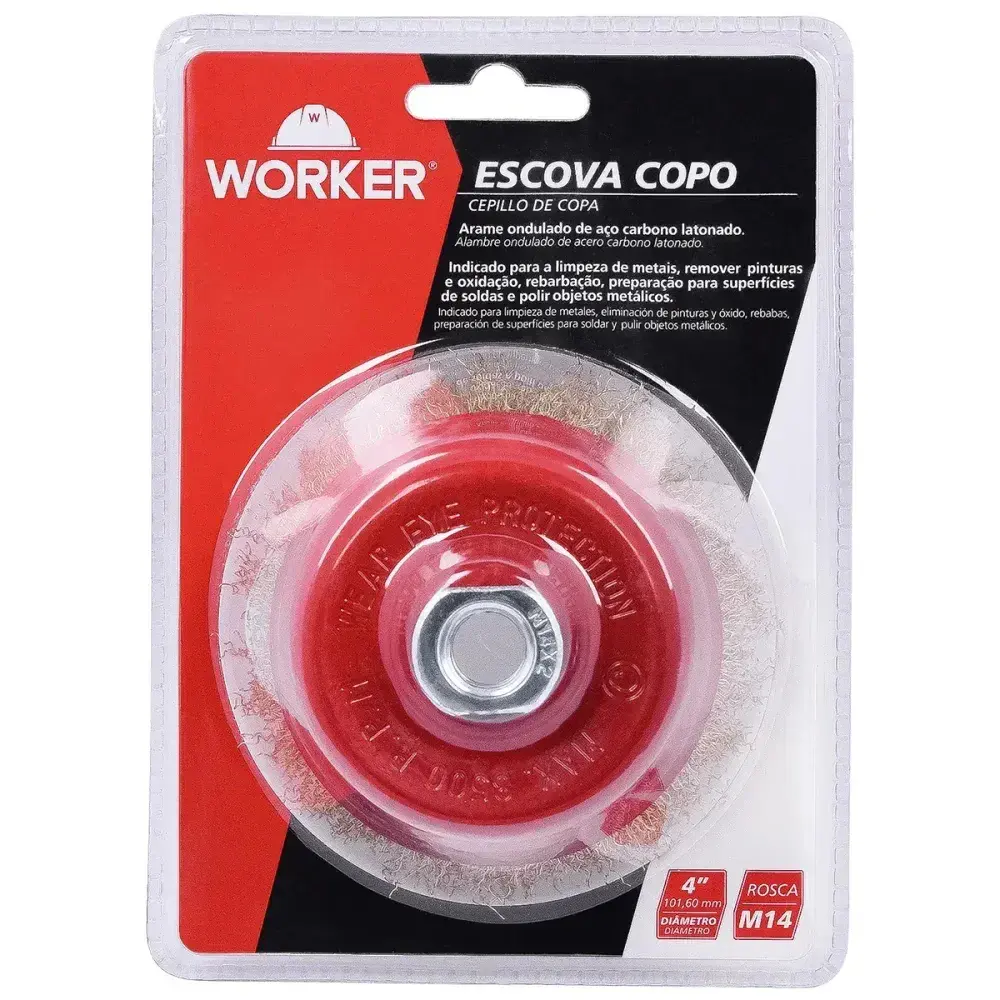 Escova copo ondulada 6 M14 latonada Worker — fotografia de referência