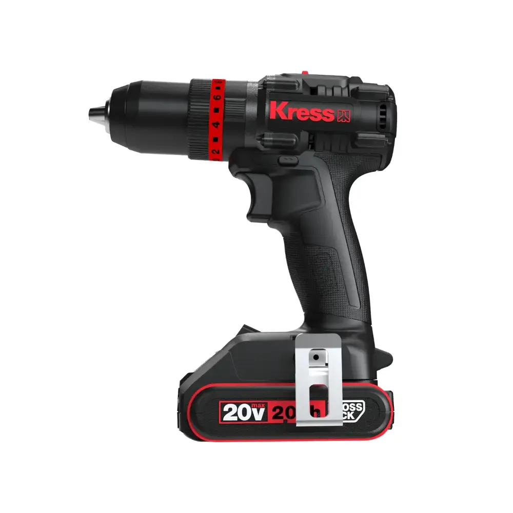 Furadeira de impacto brushless 20V 1/2 POL 75NM com 2 baterias carregador e maleta Kress — fotografia 3