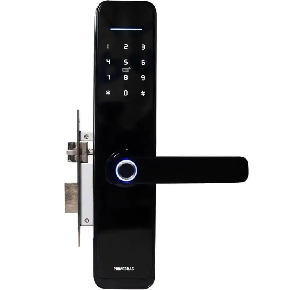 Fechadura digital inteligente wifi RIO biometria e senha P6002 Primebras