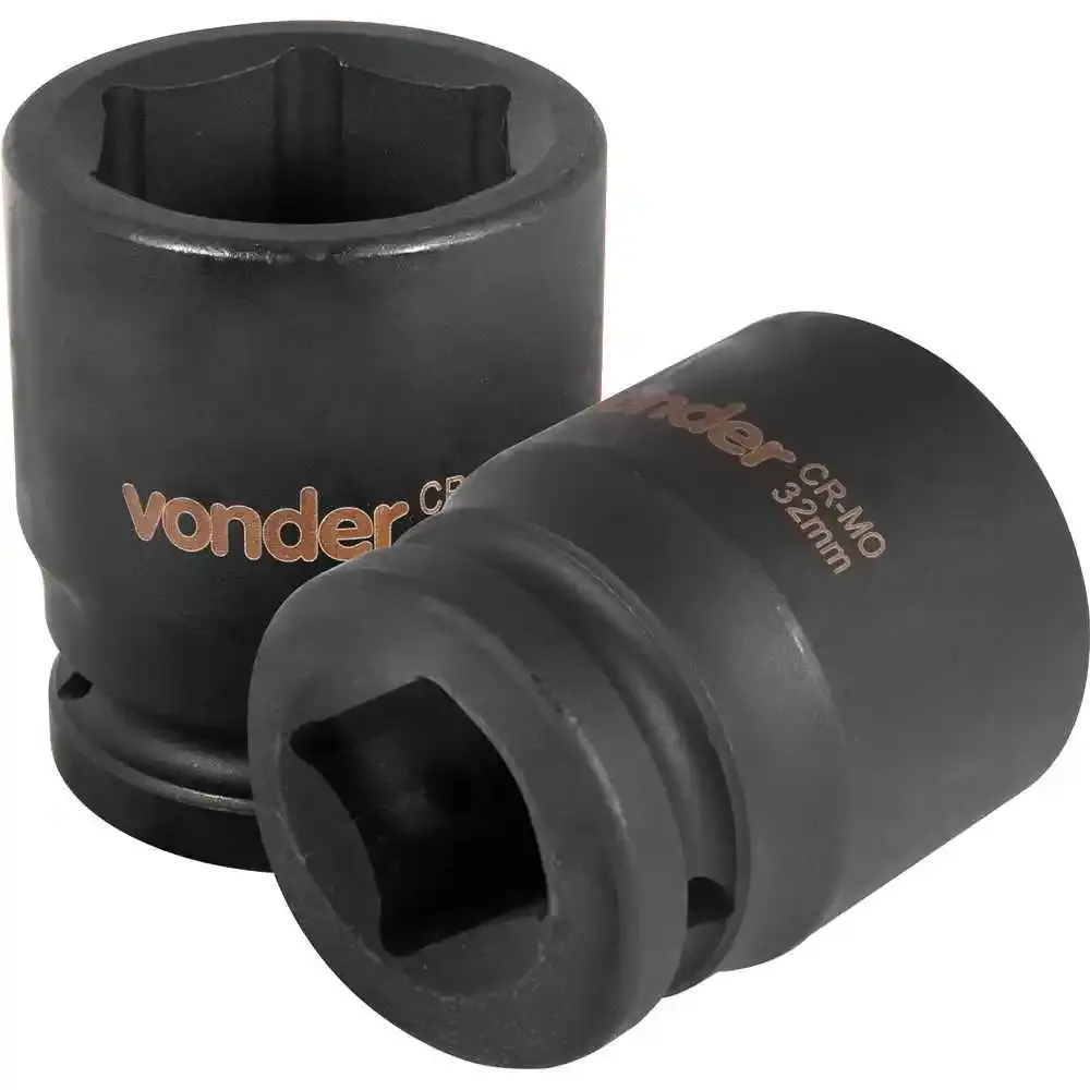 Soquete Sextavado Impacto Encaixe 3/4 polegada 32MM Cromado VONDER — fotografia de referência