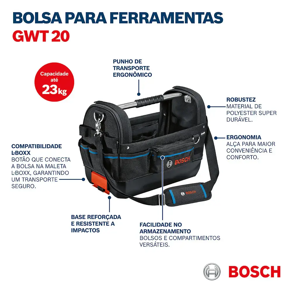 Bolsa Transporte de Ferramentas GWT20 até 23 KG BOSCH — fotografia 7
