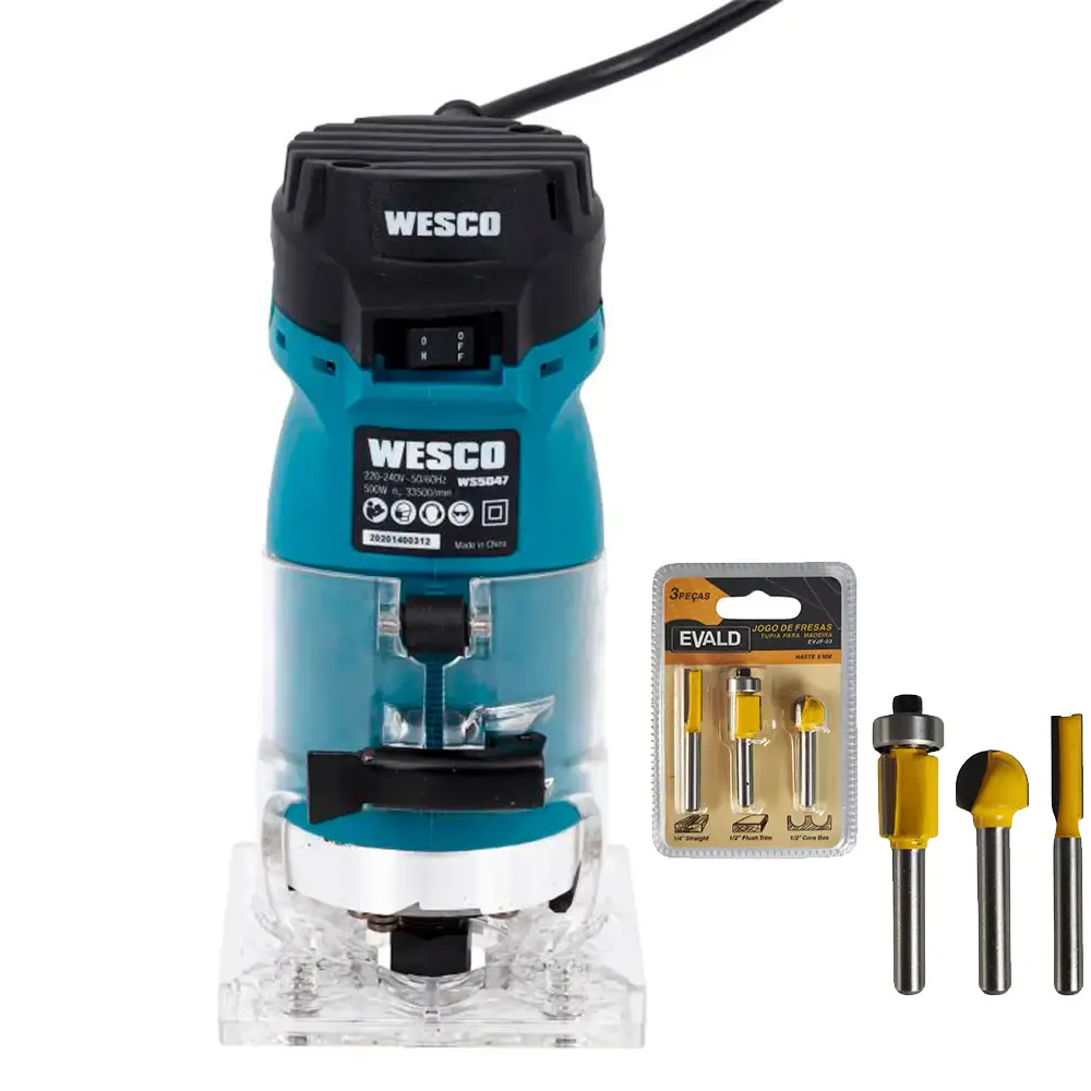 Tupia laminadora 6 MM 500W com 2 pinças WS5047 Wesco 110V
