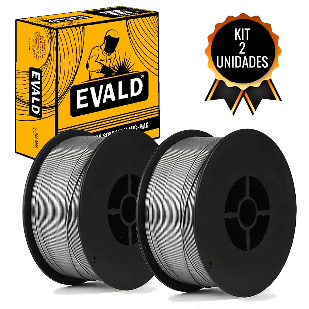 Kit 2 Unidades Arame para Solda MIG 0.8mm Rolo com 1 KG s| Gás com Fluxo Flux Core E71T1-GS EVALD — fotografia 2