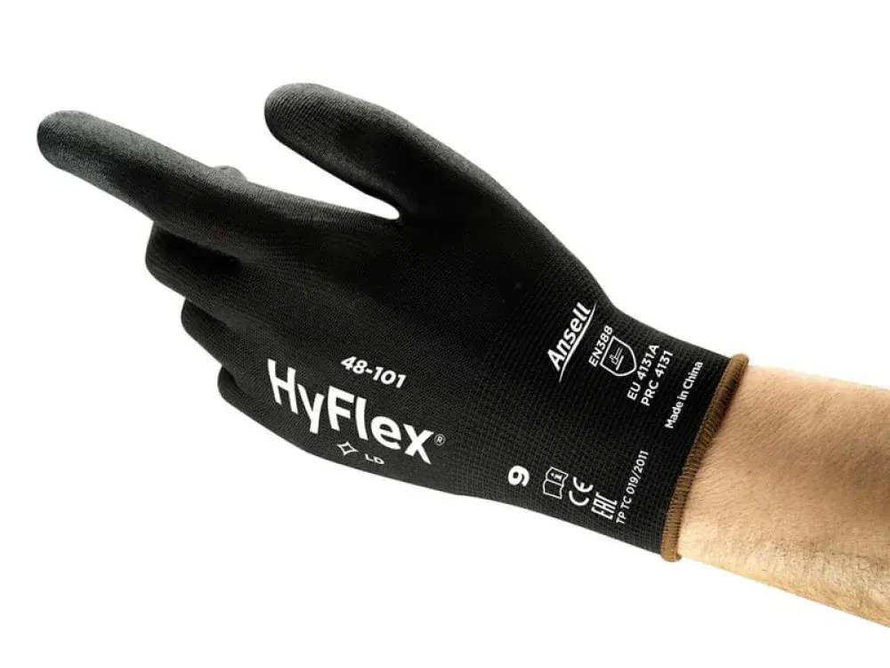 Luva hyflex 48-101 preta T10 Ansell — fotografia de referência